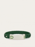 Ferragamo | Men's Gancini Bracelet - Forest Green