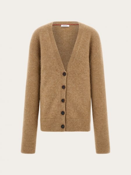 Ferragamo | Women's Oversize Wool And Alpaca Cardigan - Nude