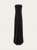 Ferragamo | Women's Sleeveless Long Dress With Gathered Detail - Black