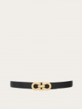 Ferragamo | Women's Reversible Gancini Belt - Black/Flame Red