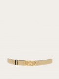 Ferragamo | Women's Adjustable And Reversible Gancini Belt - Stone/Black