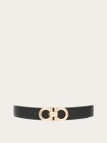 Ferragamo | Men's Reversible And Adjustable Gancini Belt - Black/Midnight Blue