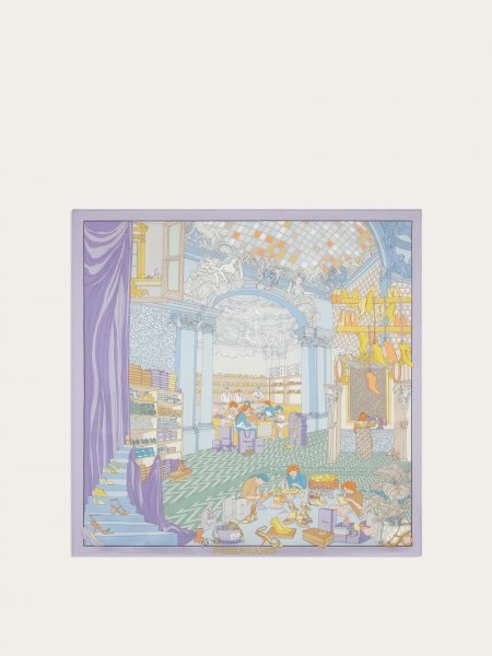 Ferragamo | Women's Atelier Print Silk Foulard - Lavender
