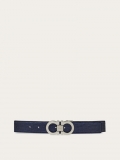 Ferragamo | Men's Adjustable Gancini Belt - Marine Blue