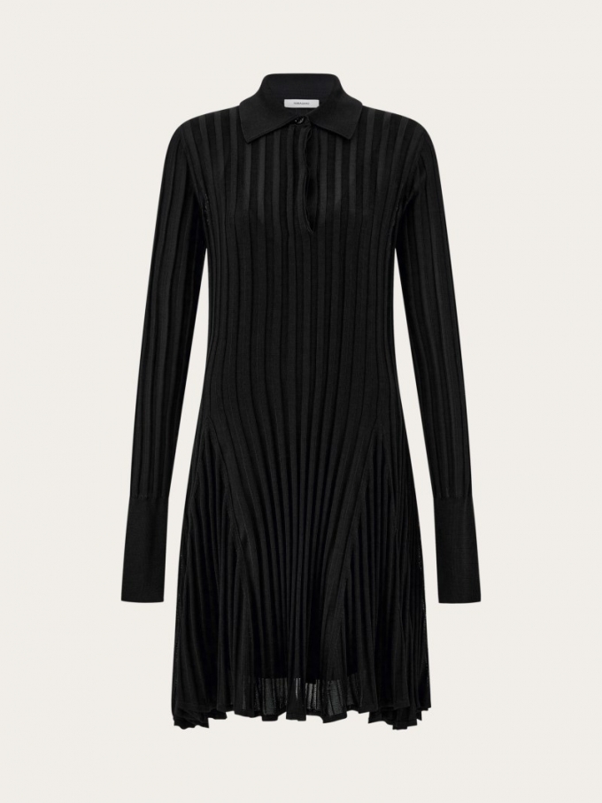 Ferragamo | Women's Ribbed Skater Dress - Black