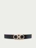 Ferragamo | Men's Reversible And Adjustable Gancini Belt - Black/Cocoa