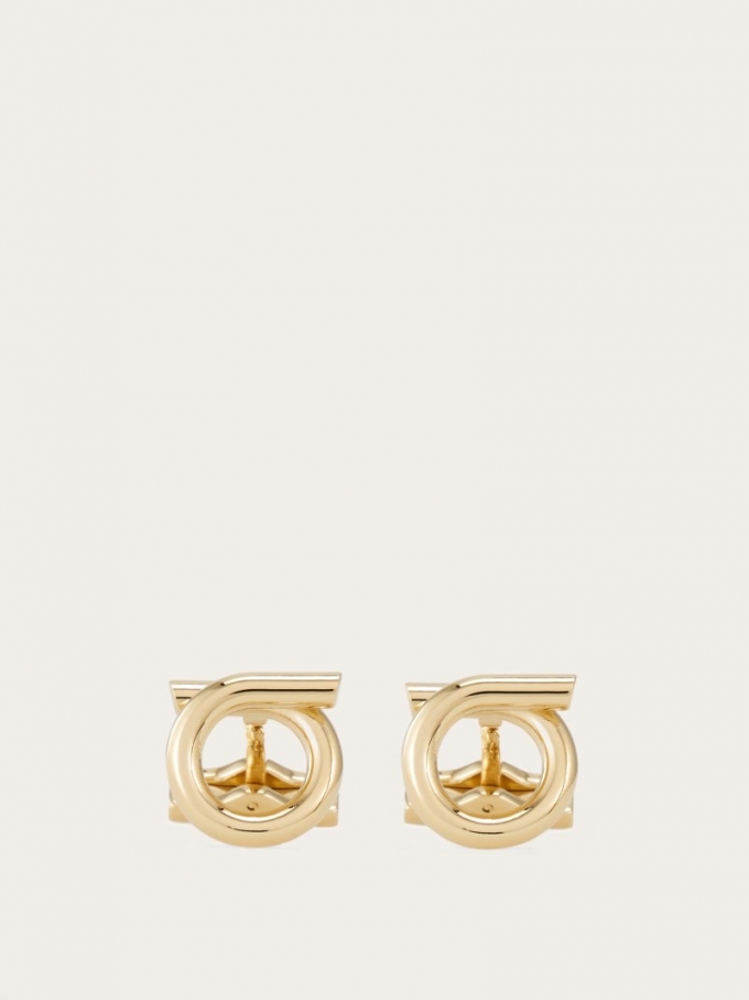 Ferragamo | Men's Gancini Cufflinks - Gold