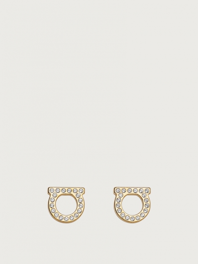 Ferragamo | Women's Gancini Crystals Earrings - Gold (S)