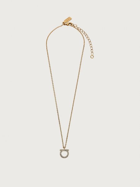 Ferragamo | Women's Gancini Crystals Necklace - Gold (L)