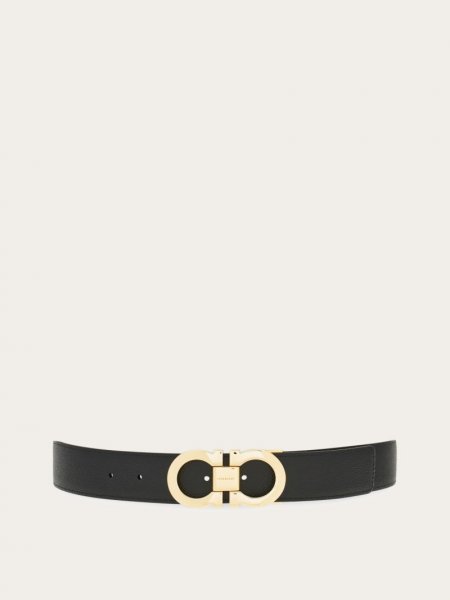 Ferragamo | Men's Reversible And Adjustable Gancini Belt - Midnight Blue/Black