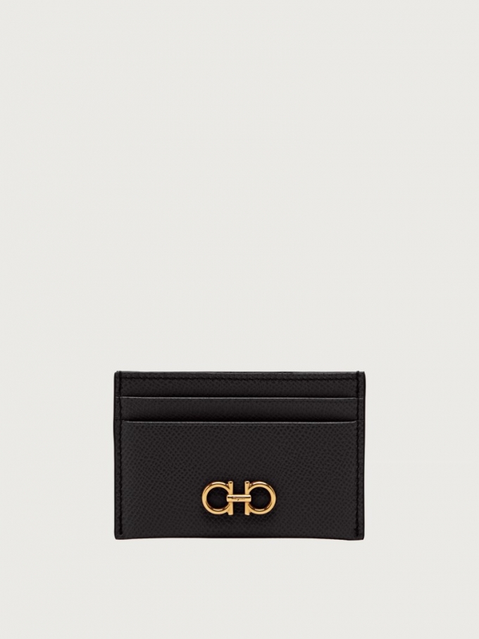 Ferragamo | Women's Gancini Credit Card Holder - Black