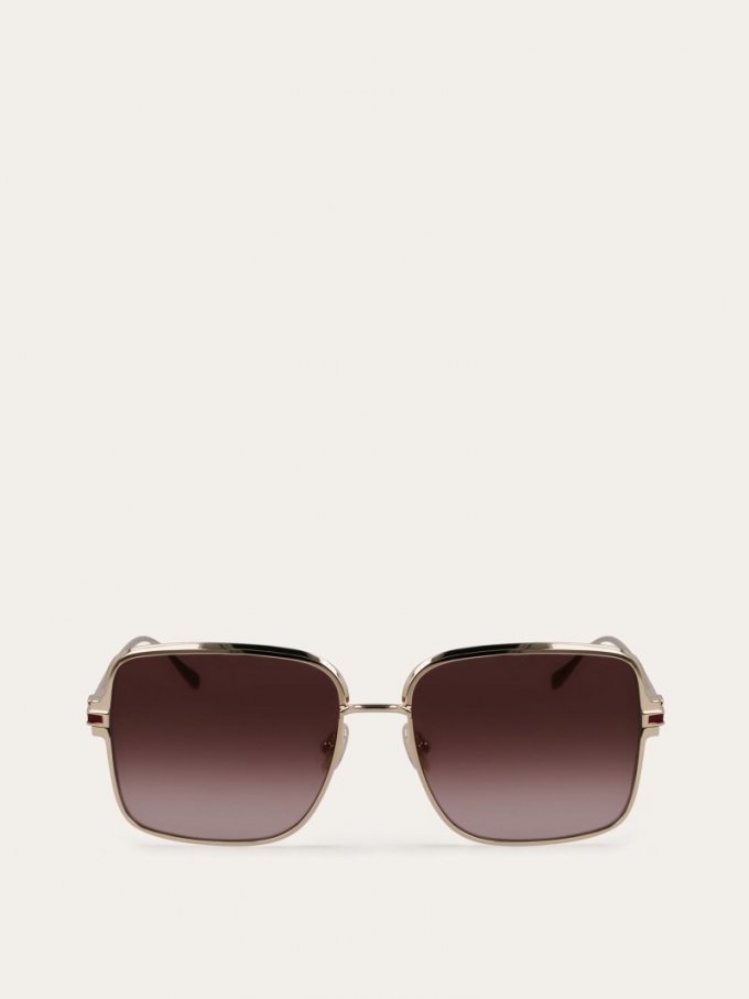 Ferragamo | Women's Sunglasses - Gold/Brown