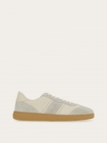 Ferragamo | Men's Low Top Sneaker With Signature - Mascarpone