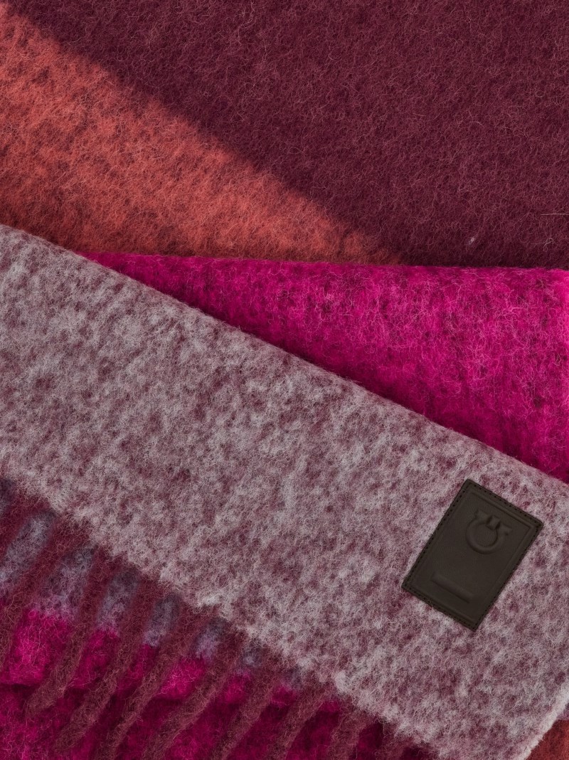 Ferragamo | Women's Alpaca-Blend Scarf - Oxford Blue/Fuchsia