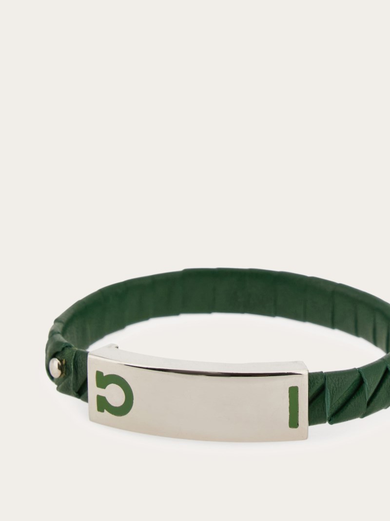 Ferragamo | Men's Gancini Bracelet - Forest Green