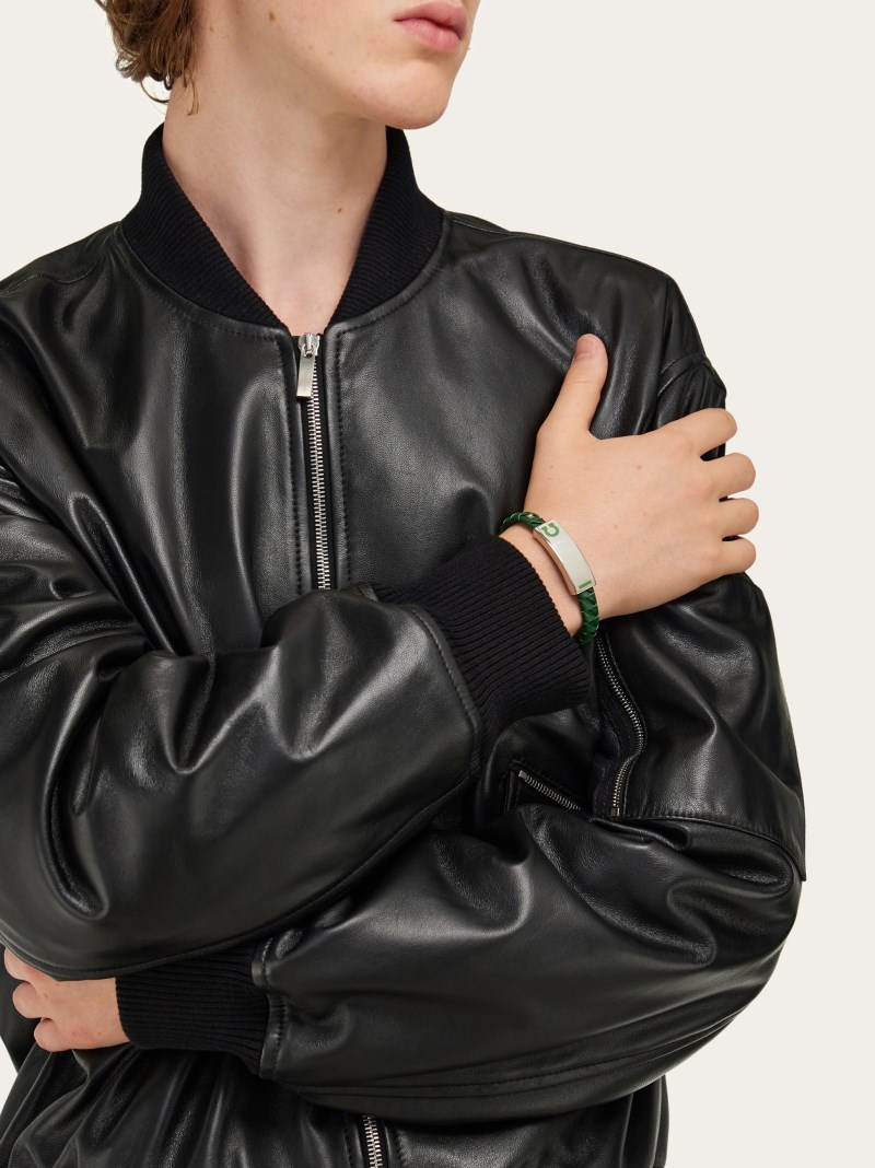 Ferragamo | Men's Gancini Bracelet - Forest Green