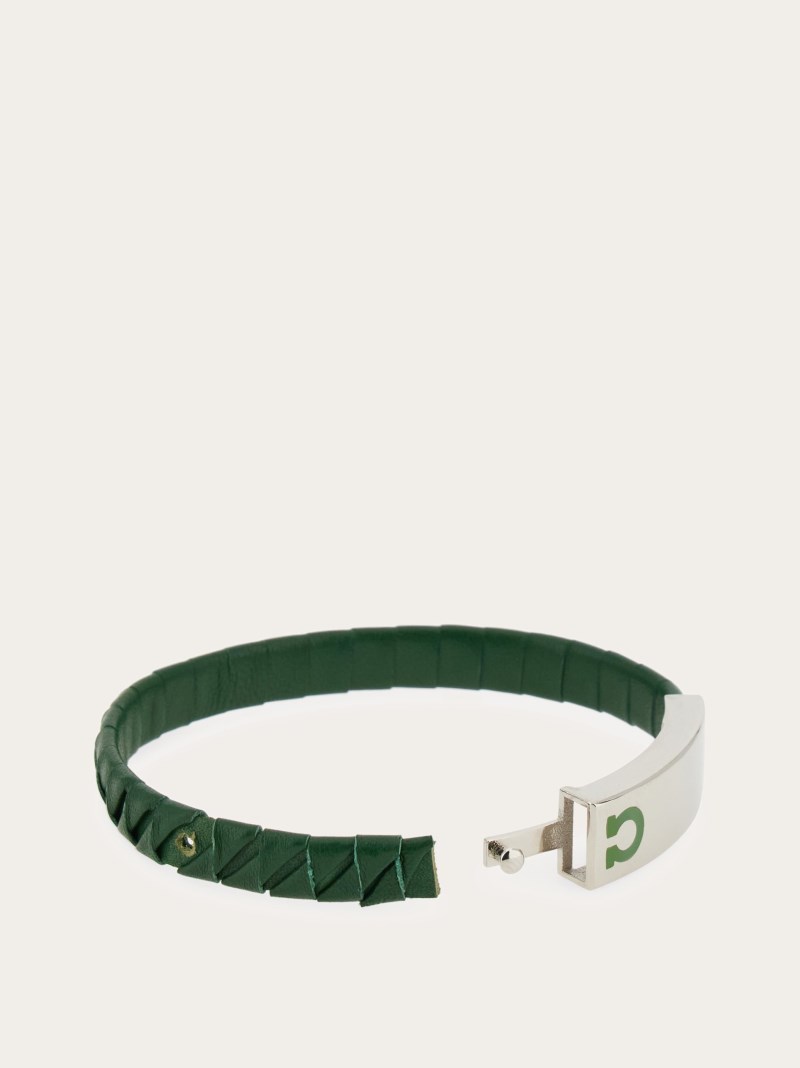 Ferragamo | Men's Gancini Bracelet - Forest Green