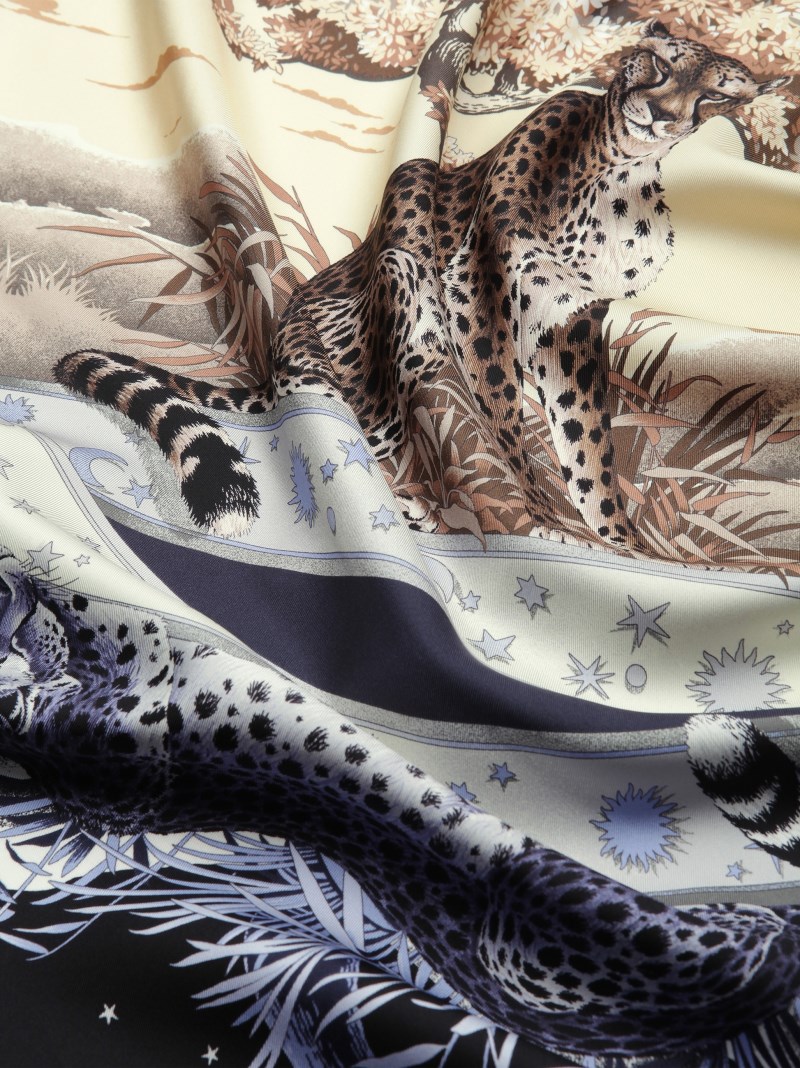 Ferragamo | Women's Day &Amp; Night Print Silk Foulard - Blue/Black