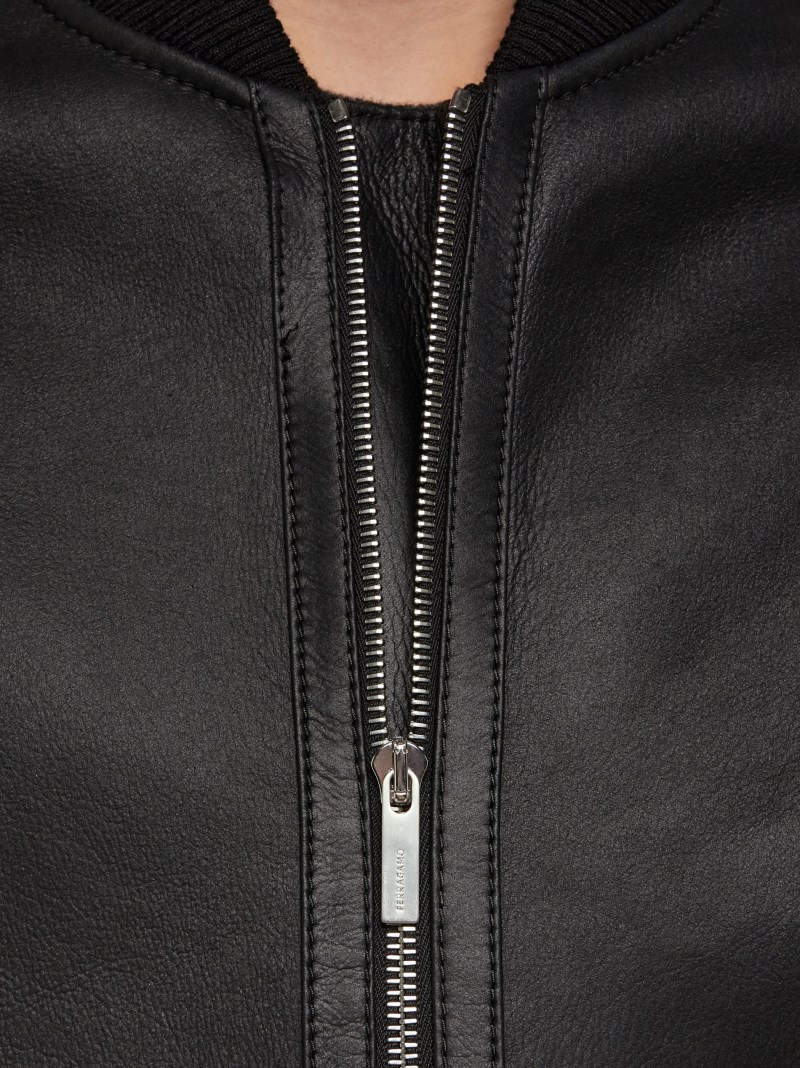 Ferragamo | Men's Shearling Merino Bomber - Black