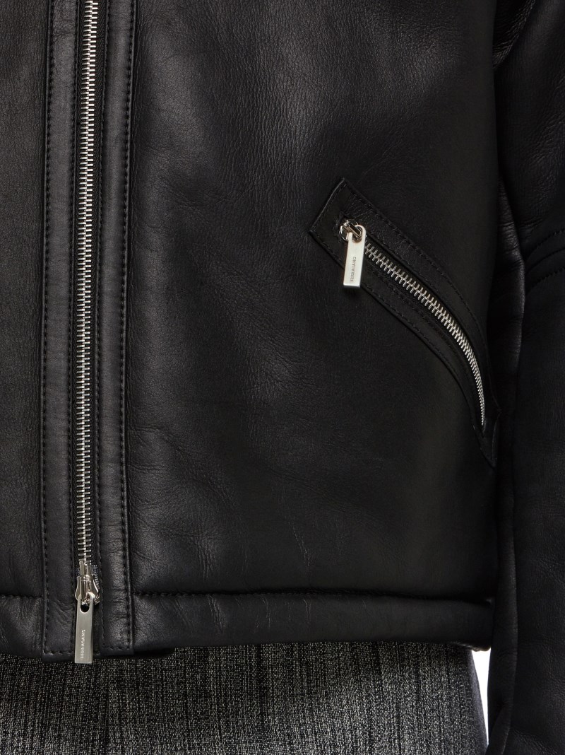 Ferragamo | Men's Shearling Merino Bomber - Black