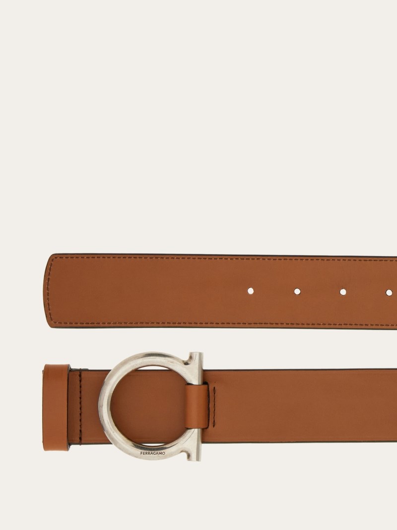 Ferragamo | Men's Fixed Belt With Gancini Buckle - Vicuna
