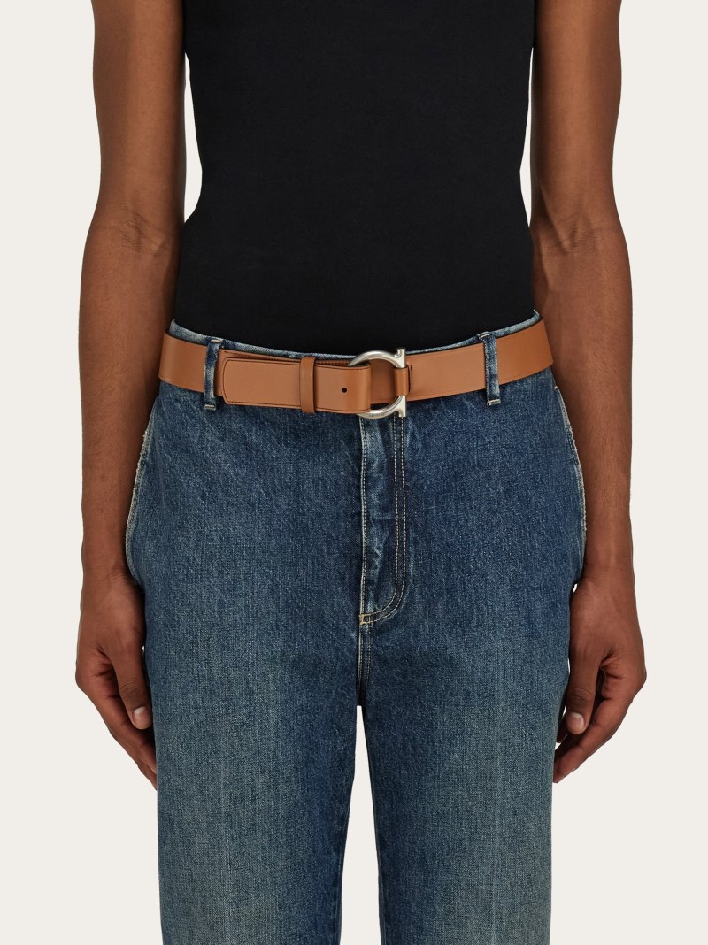 Ferragamo | Men's Fixed Belt With Gancini Buckle - Vicuna