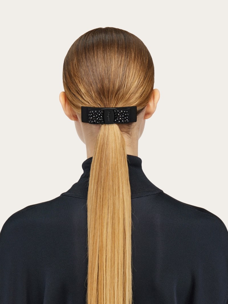 Ferragamo | Women's Vara Bow Swarovski Hairclip - Black