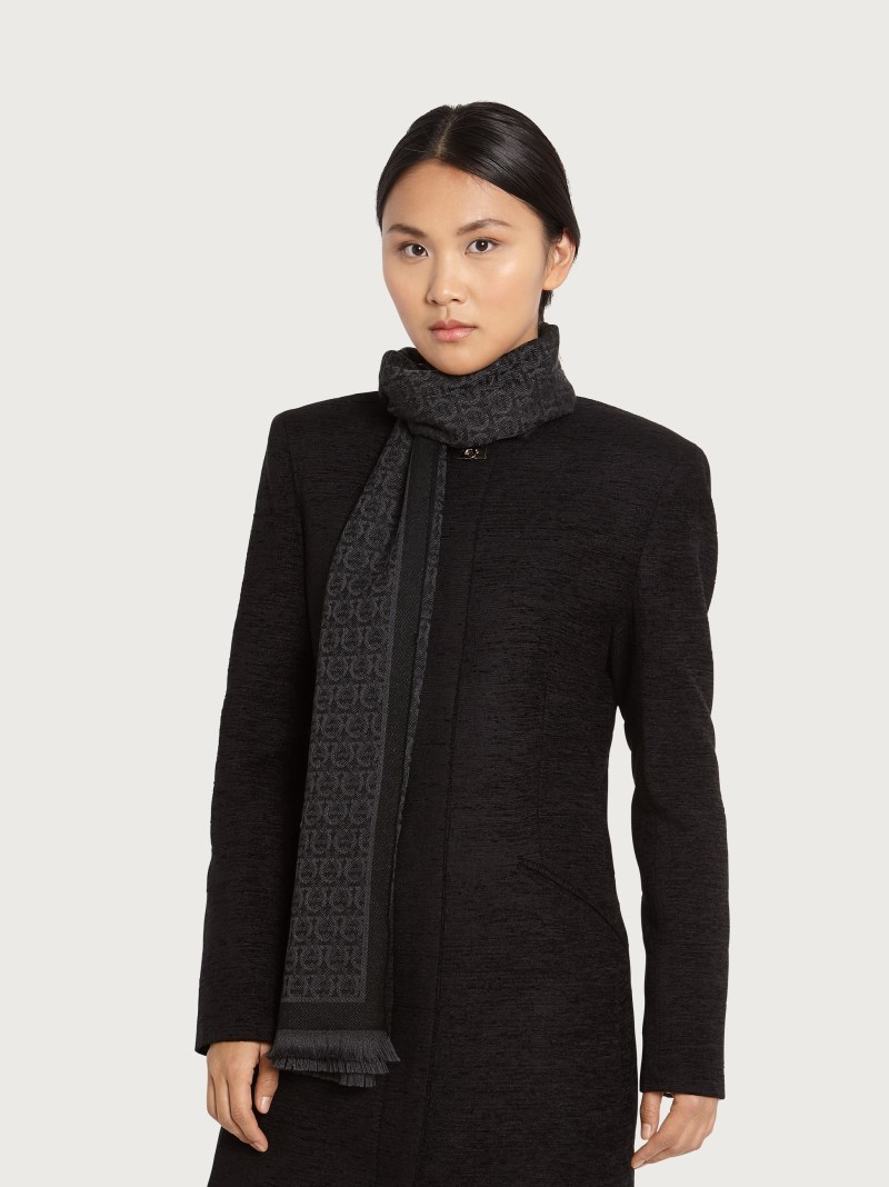 Ferragamo | Women's Gancini Scarf - Black/Charcoal