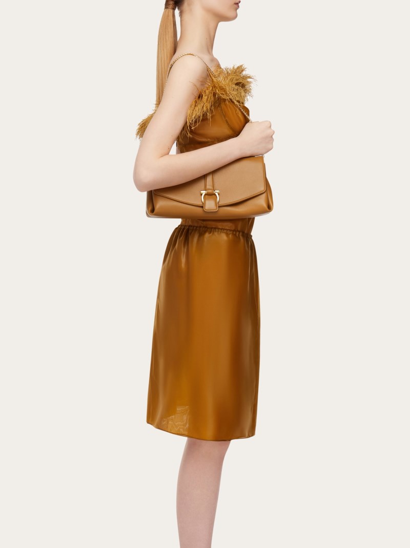 Ferragamo | Women's Front Flap Crossbody Bag - Burnt Ocher