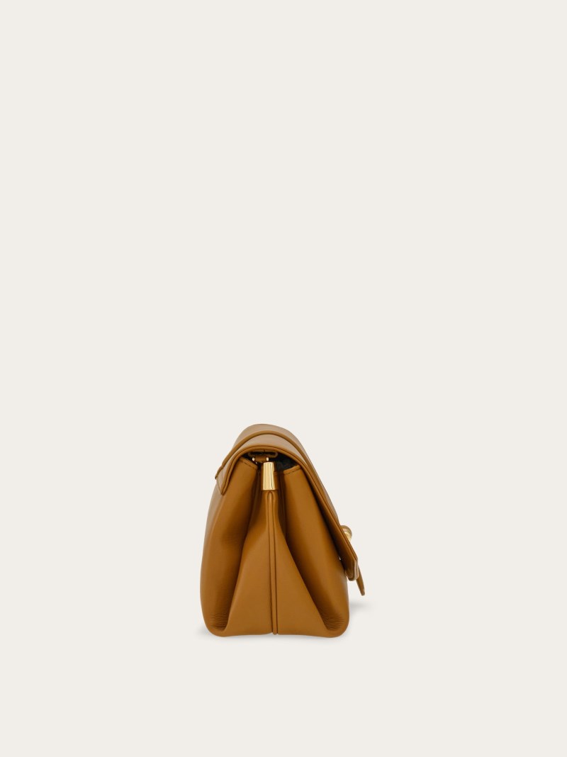 Ferragamo | Women's Front Flap Crossbody Bag - Burnt Ocher