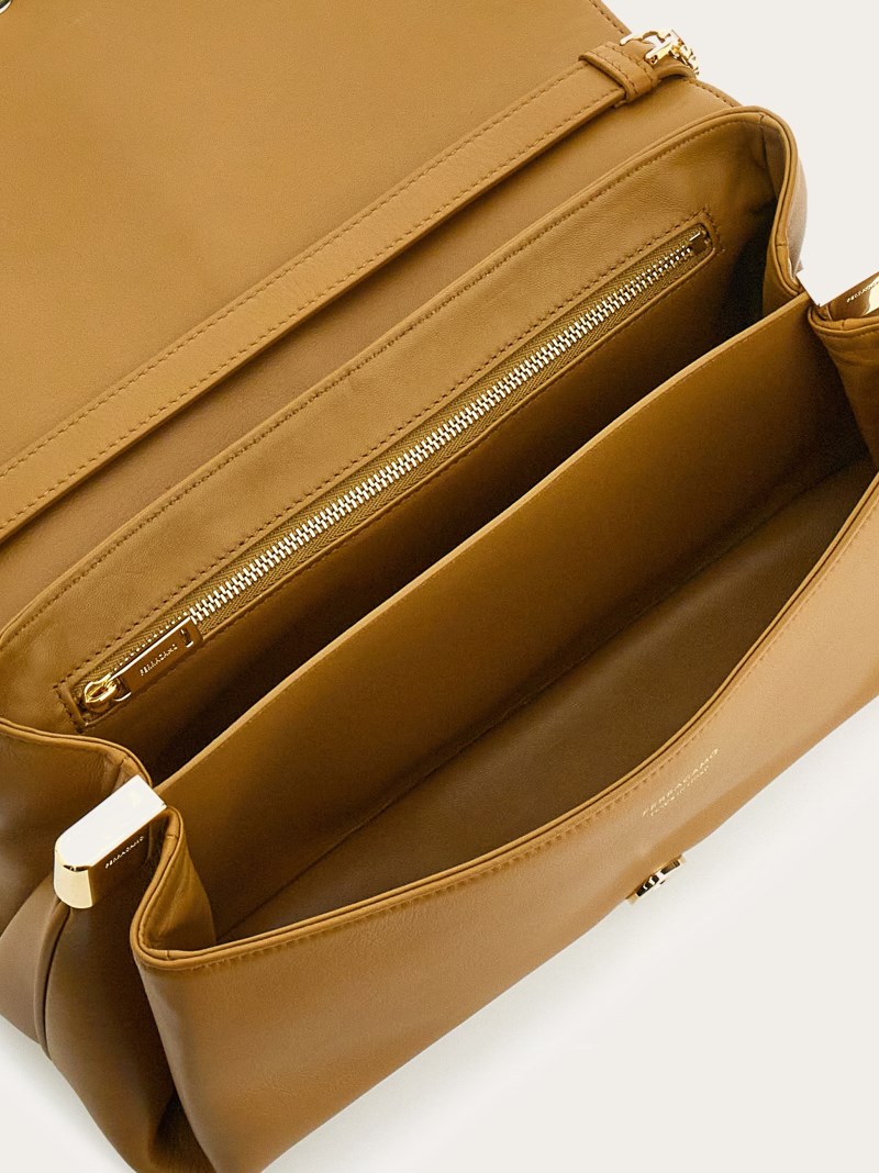 Ferragamo | Women's Front Flap Crossbody Bag - Burnt Ocher