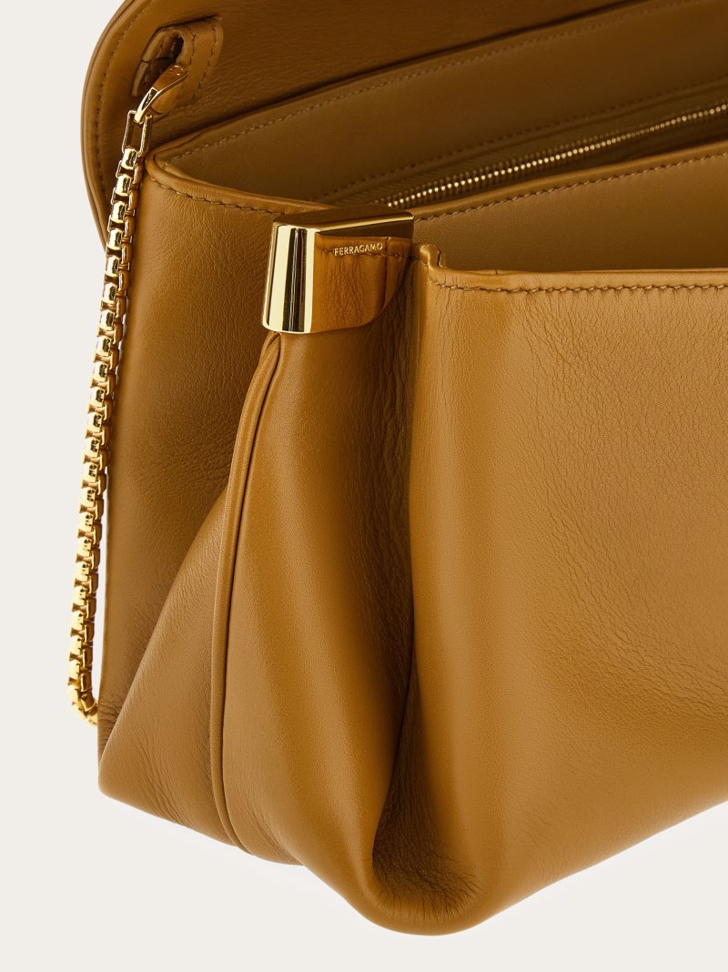 Ferragamo | Women's Front Flap Crossbody Bag - Burnt Ocher