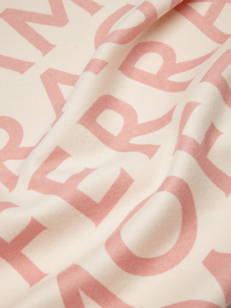 Ferragamo | Women's Double Scarf With Lettering - Nylund Pink/Mascarpone