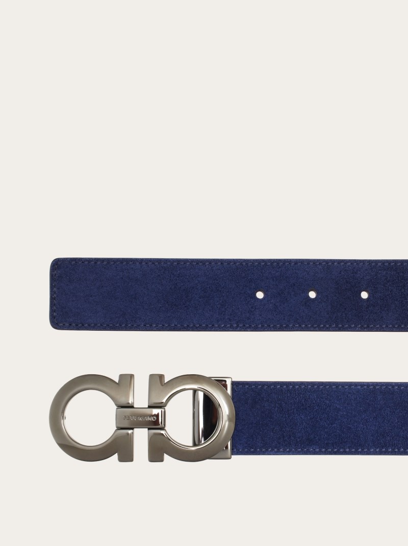Ferragamo | Men's Adjustable Gancini Belt - Midnight Blue