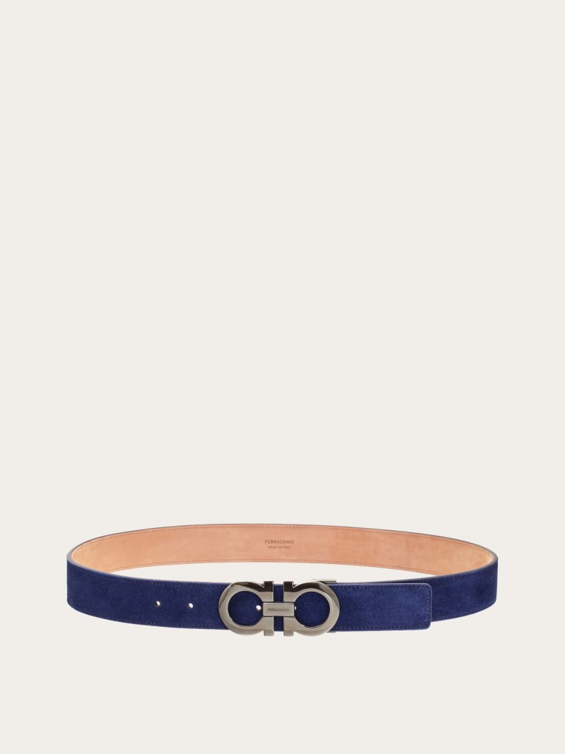 Ferragamo | Men's Adjustable Gancini Belt - Midnight Blue