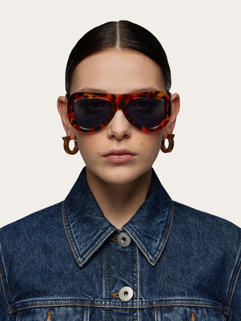 Ferragamo | Women's Sunglasses - Tortoise/Blue