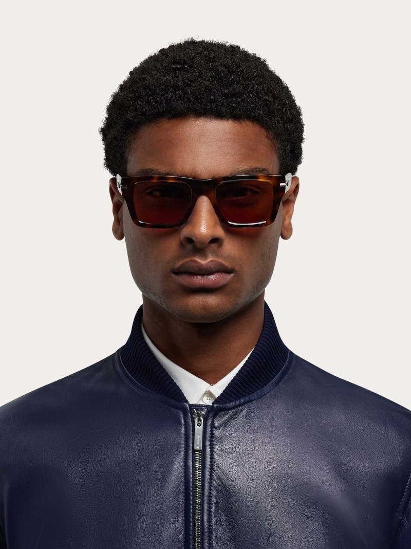 Ferragamo | Men's Sunglasses - Tortoise/Brick