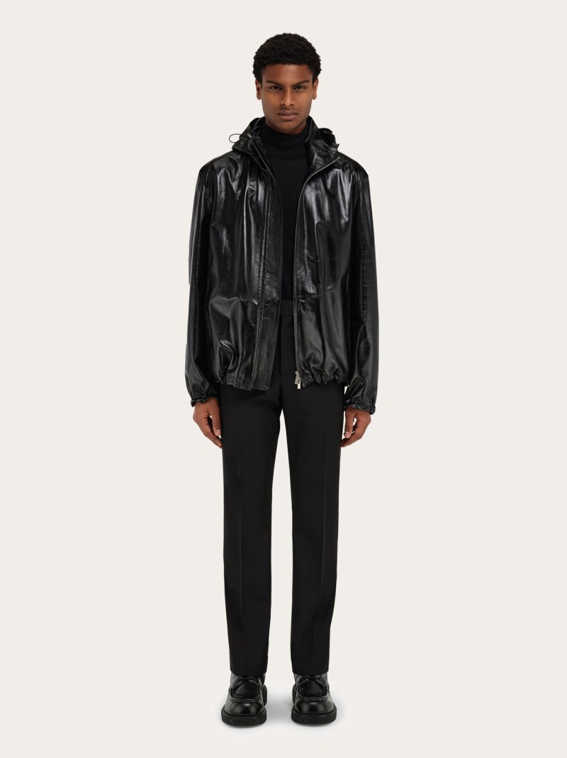 Ferragamo | Men's Cropped Nappa Parker - Black