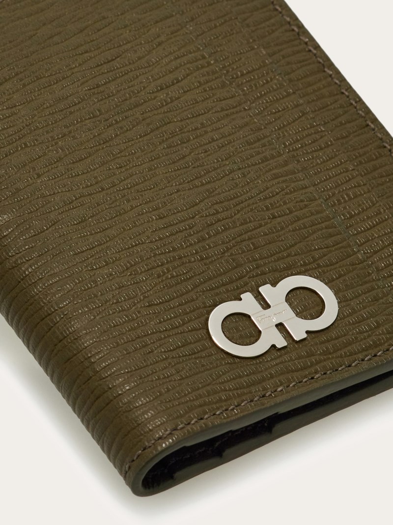 Ferragamo | Men's Credit Card Holder - Olive Green/Testa Di Moro/Coffee
