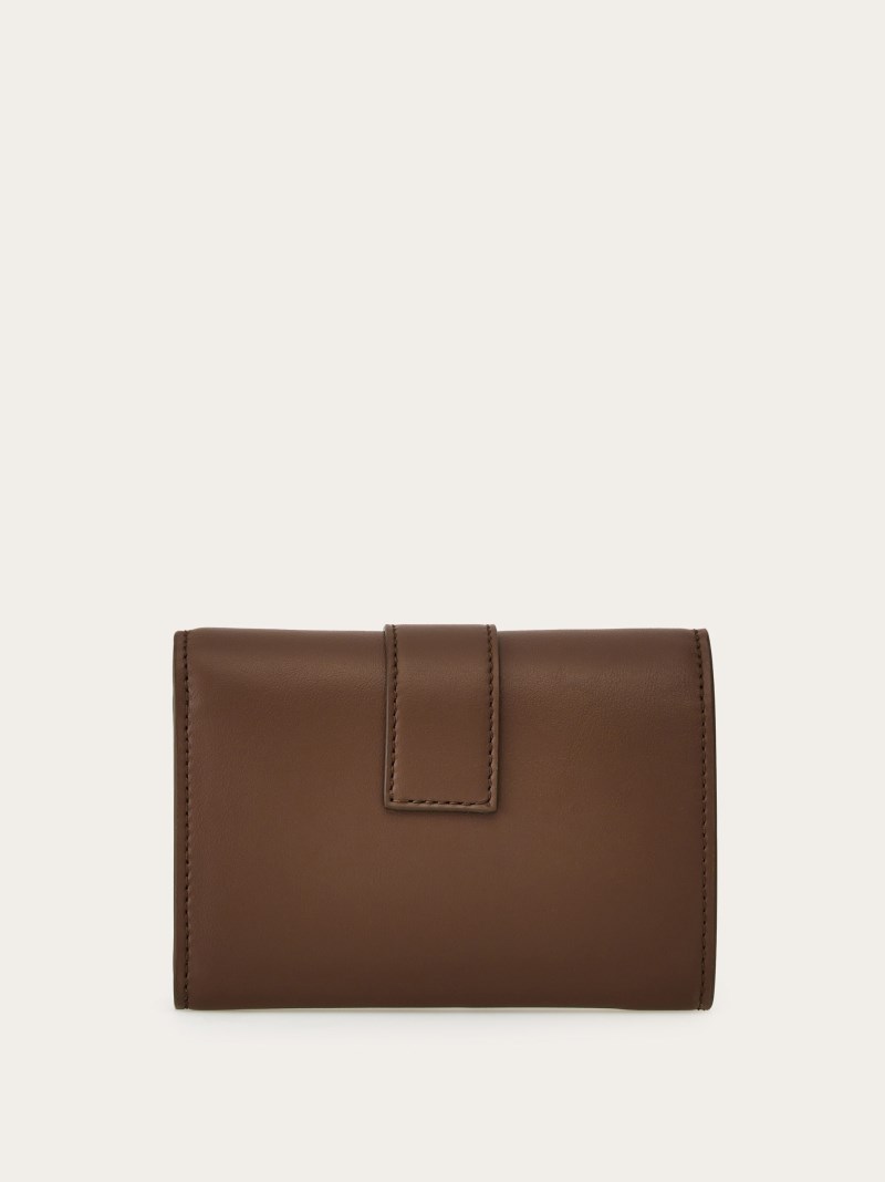 Ferragamo | Women's Hug Two-Tone Compact Wallet - Clay/Lapis Lazuli
