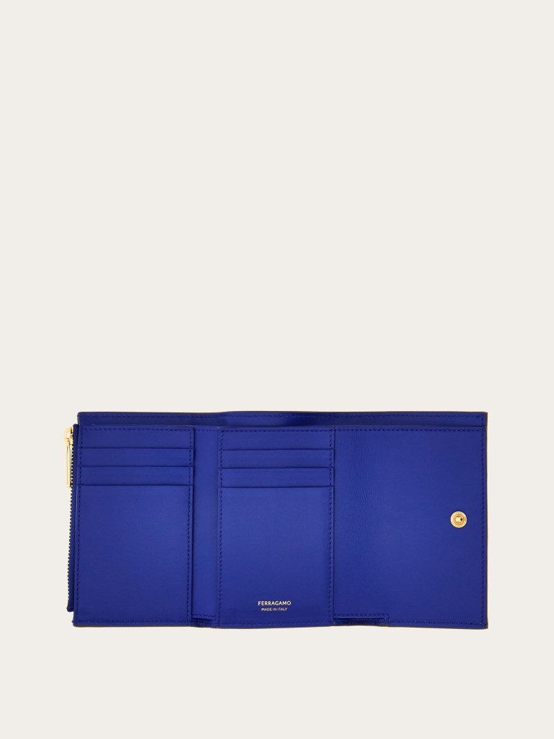 Ferragamo | Women's Hug Two-Tone Compact Wallet - Clay/Lapis Lazuli