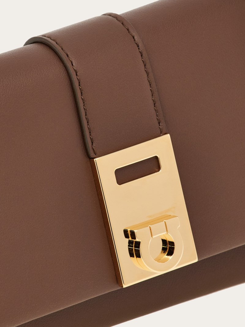 Ferragamo | Women's Hug Two-Tone Compact Wallet - Clay/Lapis Lazuli