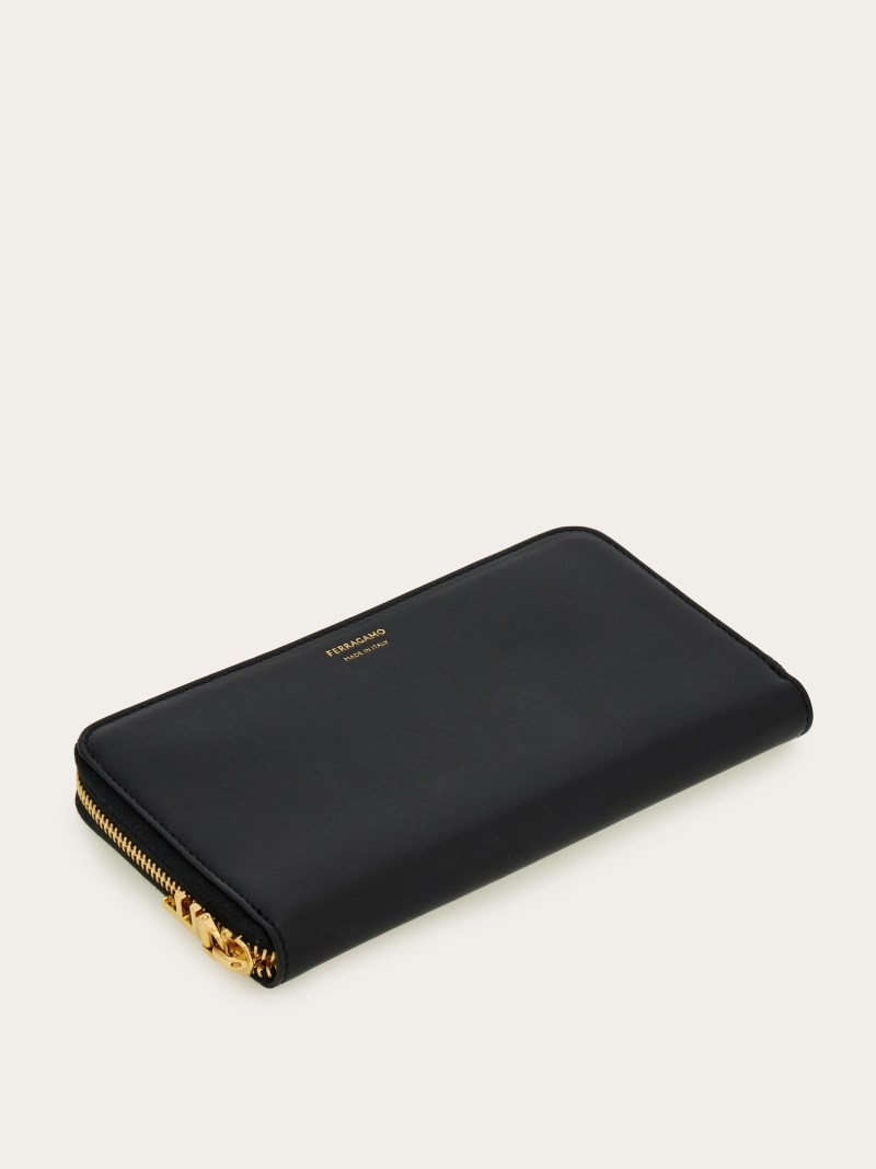 Ferragamo | Women's Continental Wallet - Black/Cognac