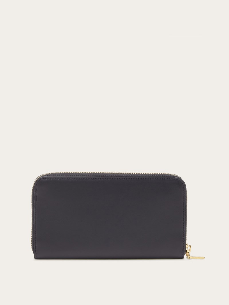 Ferragamo | Women's Continental Wallet - Black/Cognac