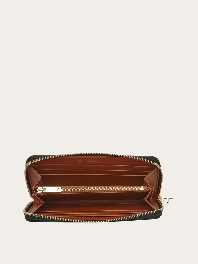 Ferragamo | Women's Continental Wallet - Black/Cognac