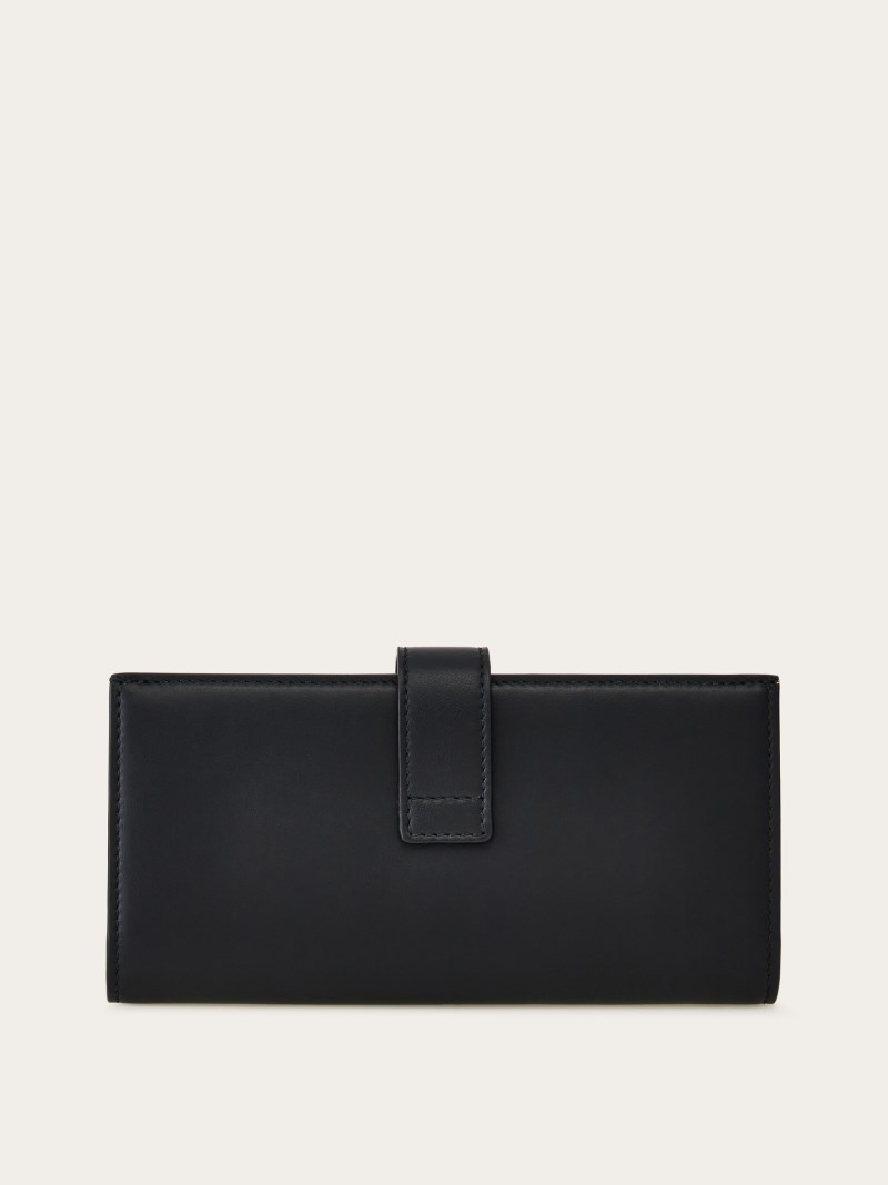Ferragamo | Women's Hug Continental Wallet - Black/Nylund Pink