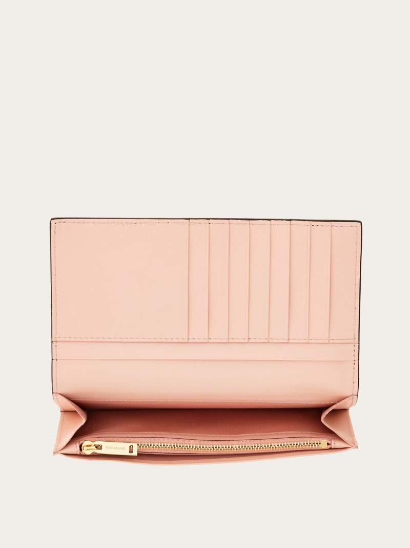 Ferragamo | Women's Hug Continental Wallet - Black/Nylund Pink