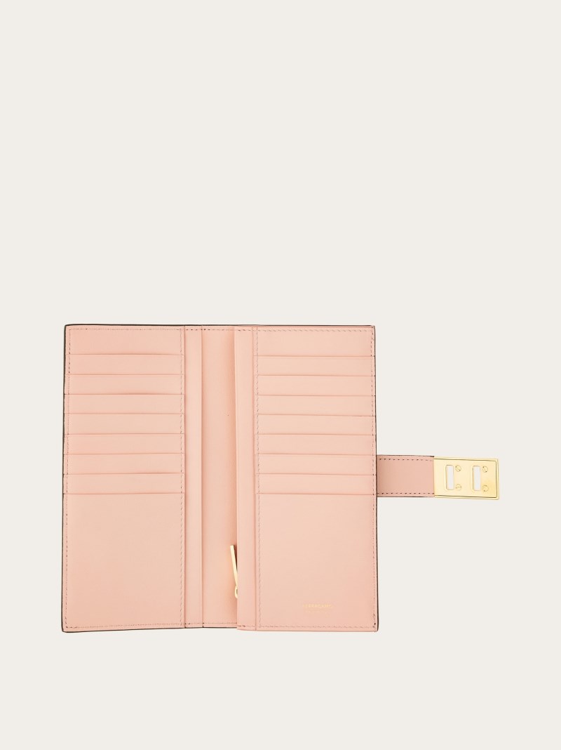 Ferragamo | Women's Hug Continental Wallet - Black/Nylund Pink