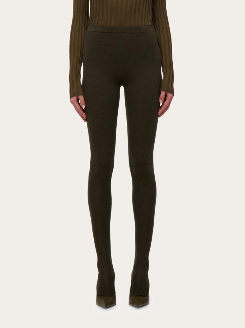 Ferragamo | Women's Knitted Leggins - Uniform Green