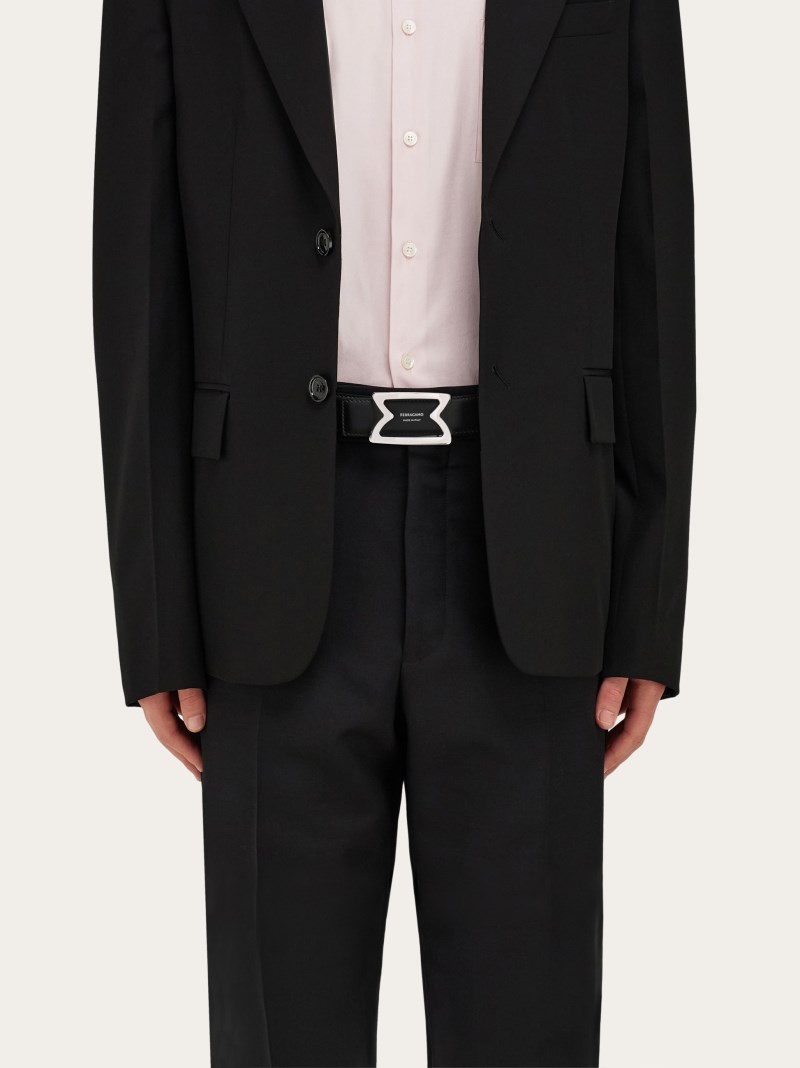 Ferragamo | Men's Reversible Belt - Black/Flame Red